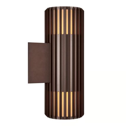 Nordlux - Vägglampa för utomhusbruk ALUDRA 2xE27/15W/230V IP54 brun