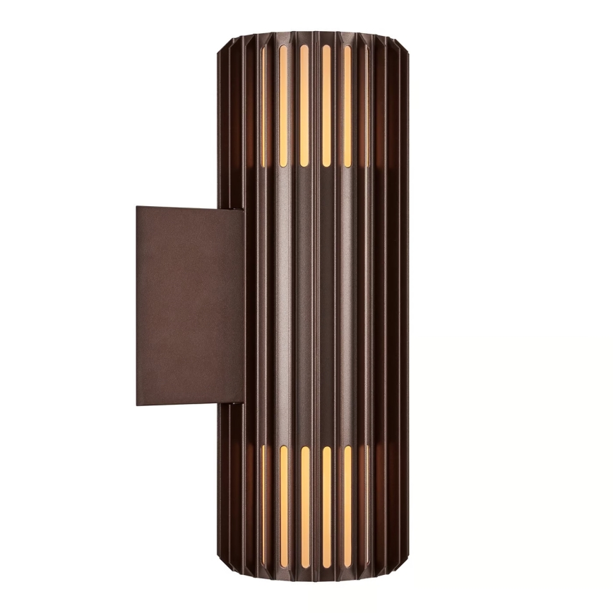 Nordlux - Vägglampa för utomhusbruk ALUDRA 2xE27/15W/230V IP54 brun