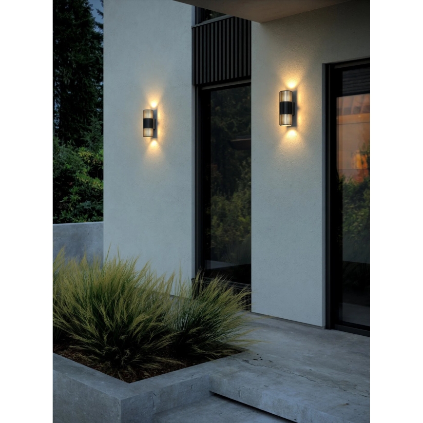 Nordlux - Vägglampa för utomhusbruk ALUDRA 2xE27/15W/230V IP54 svart