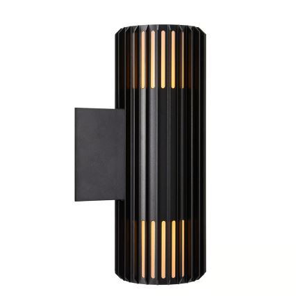 Nordlux - Vägglampa för utomhusbruk ALUDRA 2xE27/15W/230V IP54 svart