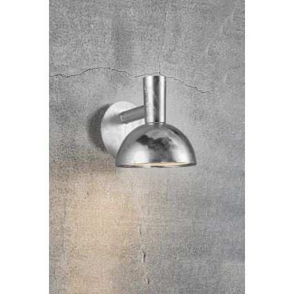 Nordlux - Vägglampa för utomhusbruk ARKI 1xE27/20W/230V IP54 silver