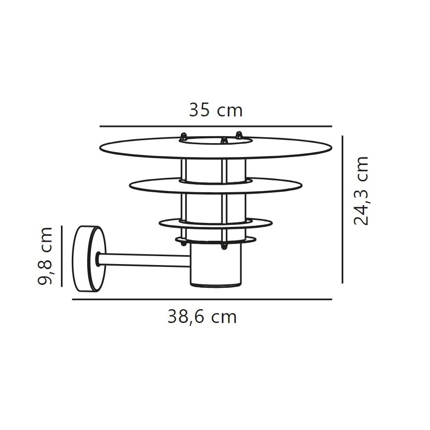Nordlux - Vägglampa för utomhusbruk BASTIA 1xE27/20W/230V IP54 svart