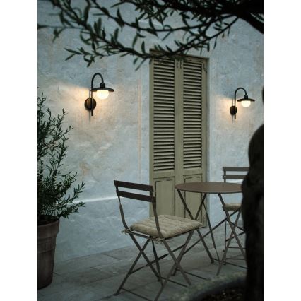 Nordlux - Vägglampa för utomhusbruk BERLO 1xE27/10W/230V IP44 svart