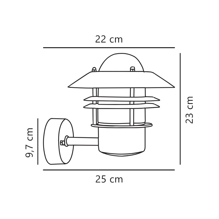 Nordlux - Vägglampa för utomhusbruk BLOKHUS 1xE27/60W/230V IP54 koppar