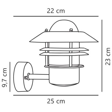 Nordlux - Vägglampa för utomhusbruk BLOKHUS 1xE27/60W/230V IP54 silver