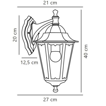 Nordlux - Vägglampa för utomhusbruk CARDIFF 1xE27/60W/230V IP44
