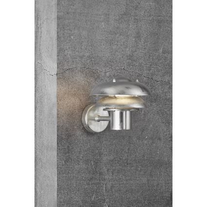 Nordlux - Vägglampa för utomhusbruk KURNOS 1xE14/12W/230V IP54 matt krom