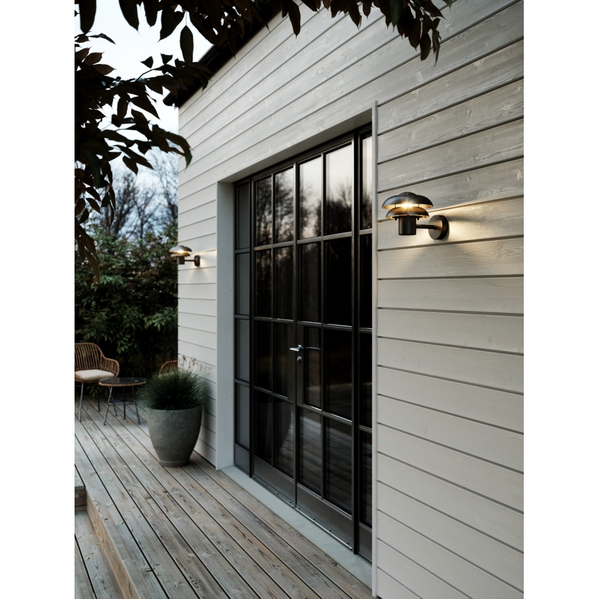 Nordlux - Vägglampa för utomhusbruk KURNOS 1xE14/12W/230V IP54 svart