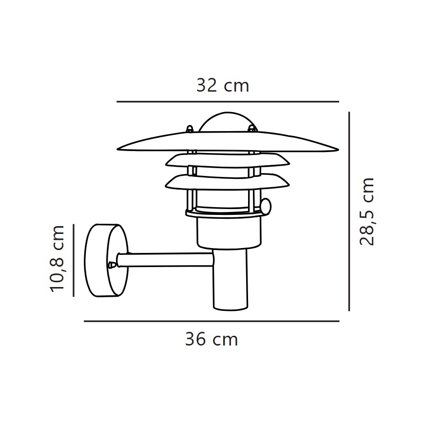 Nordlux - Vägglampa för utomhusbruk LONSTRUP 1xE27/60W/230V IP44 silver