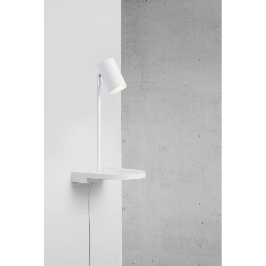 Nordlux - Vägglampa med hylla CODY 1xGU10/15W/230V vit