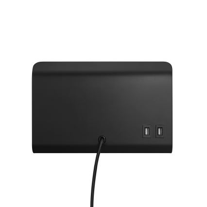 Nordlux - Väggspotlight med hylla och USB ROOMI 1xGU10/8W/230V svart