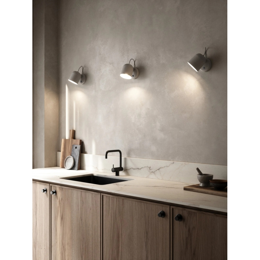 Nordlux - Vägglampa med USB ANGLE 1xGU10/25W/230V grå