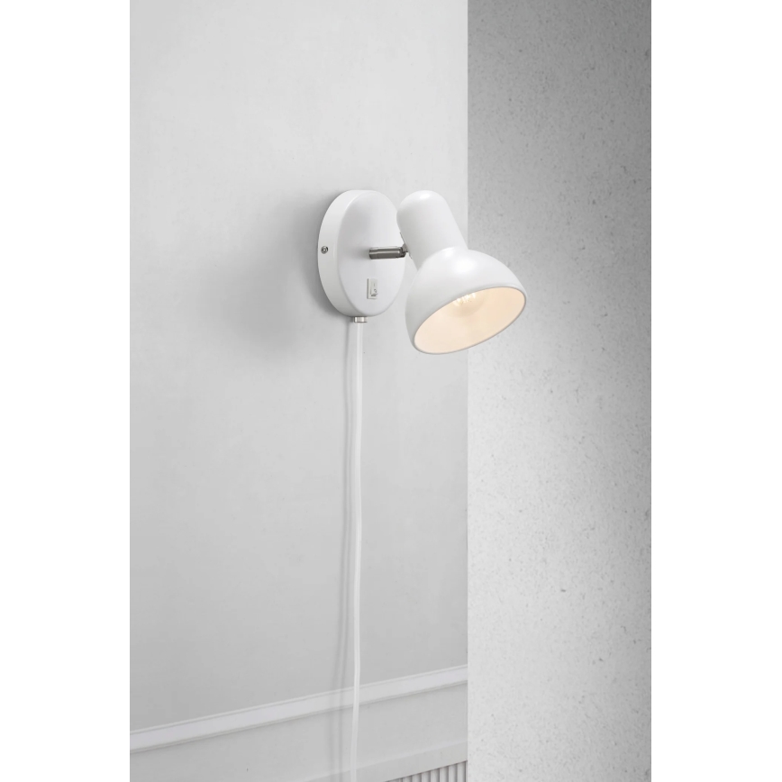 Nordlux - Vägglampa TEXAS 1xE27/60W/230V vit