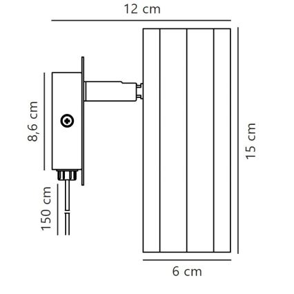 Nordlux - Väggspotlight ALANIS 1xGU10/15W/230V svart