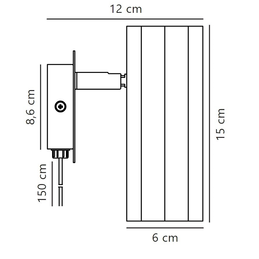 Nordlux - Väggspotlight ALANIS 1xGU10/15W/230V svart