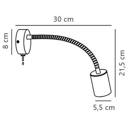 Nordlux - Vägg flexible spotlight EXPLORE 1xGU10/7W/230V svart