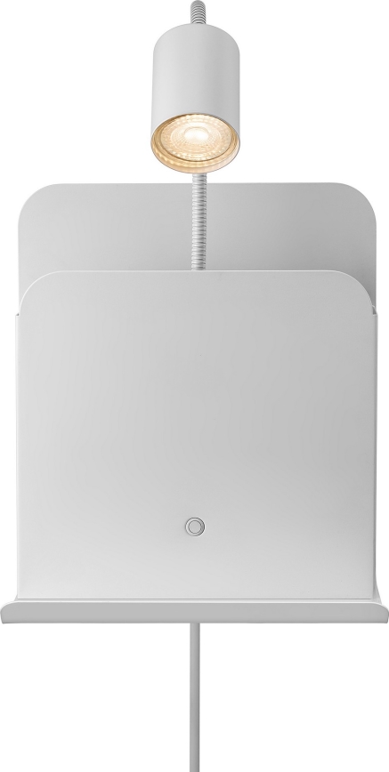 Nordlux - Väggspotlight med en hylla och USB ROOMI 1xGU10/8W/230V vit
