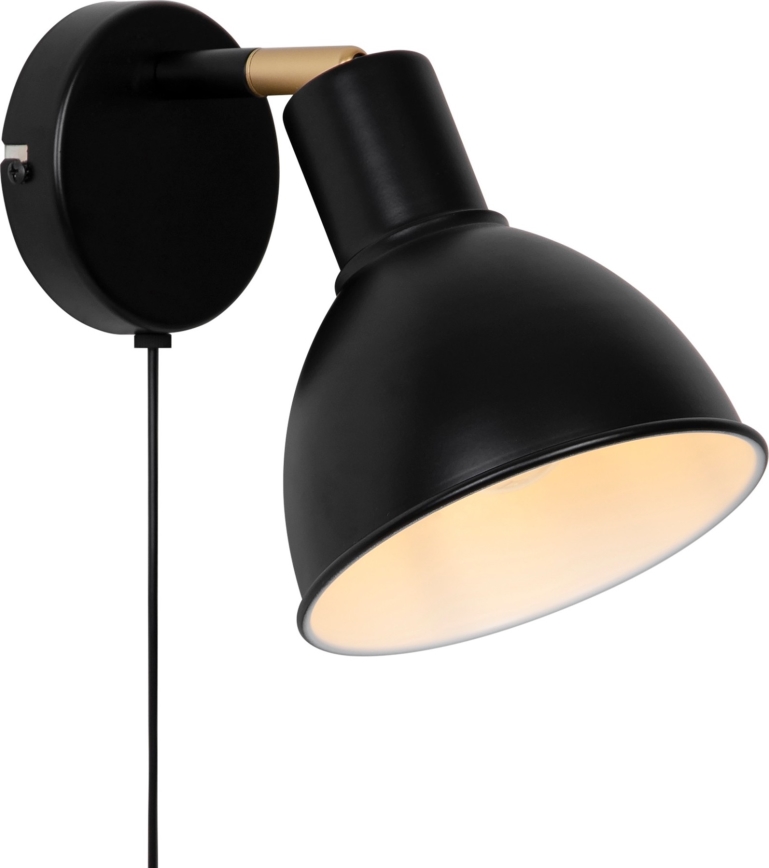 Nordlux - Väggspotlight POP 1xE27/18W/230V svart/guld