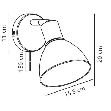 Nordlux - Väggspotlight POP 1xE27/18W/230V svart/skinande krom