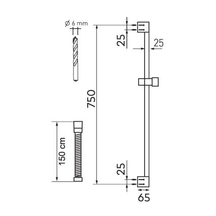 Novaservis - Dusch set ECO matt svart
