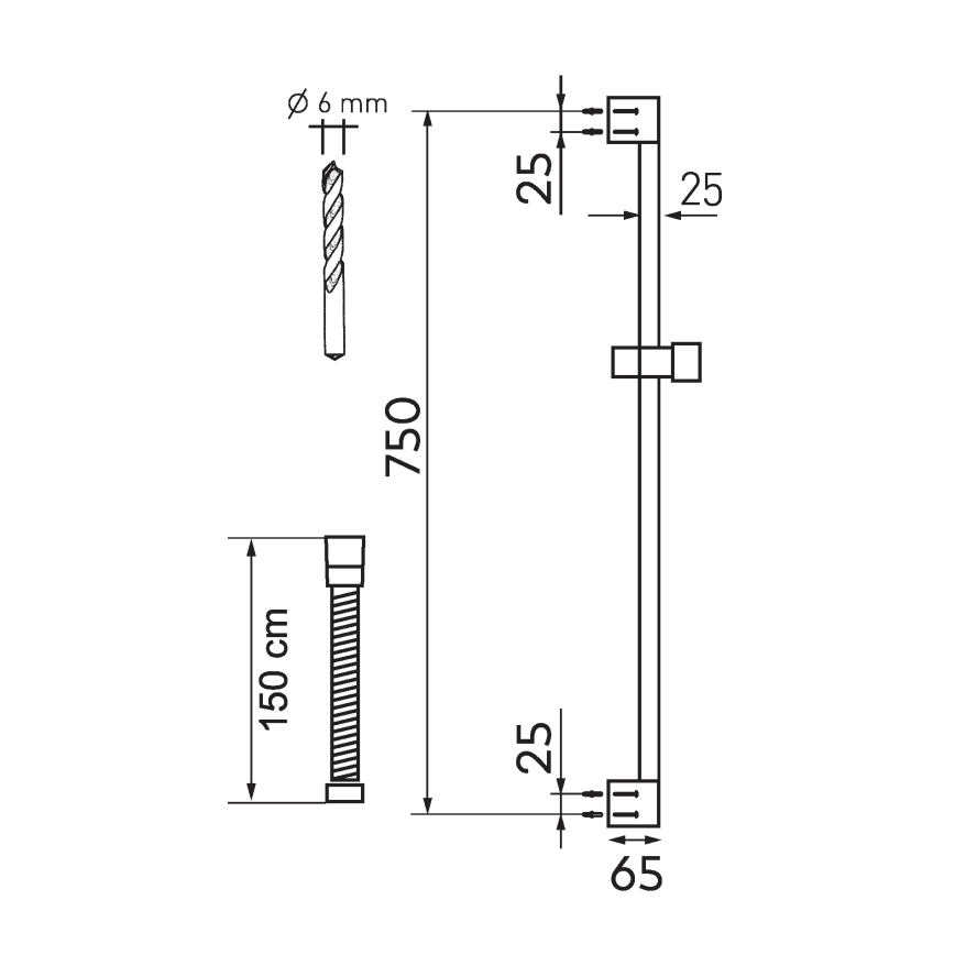 Novaservis - Dusch set ECO matt svart