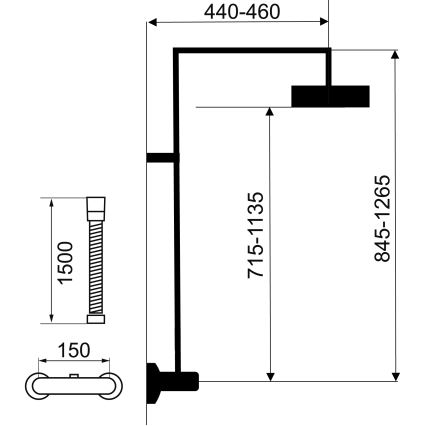 Novaservis - Duschutrustning med termostat METALIA ECO skinande krom