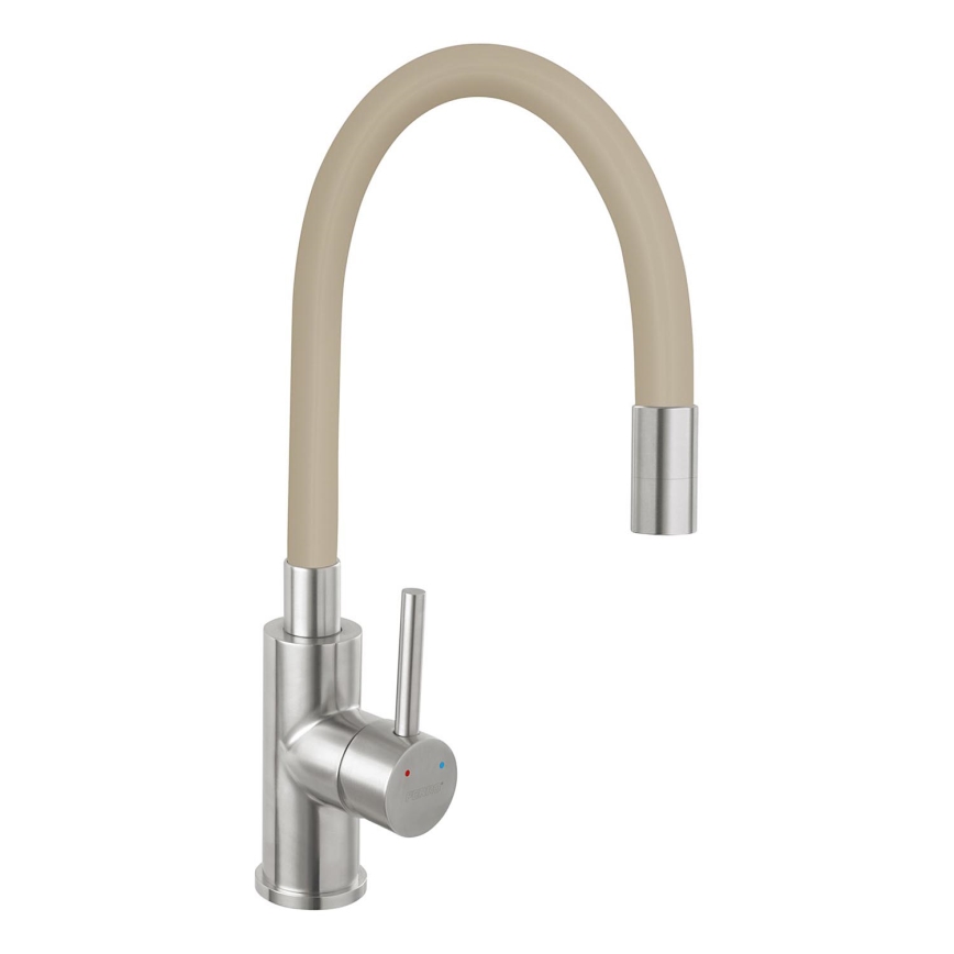 Novaservis - Vaskkran med flexibel arm rostfri/beige