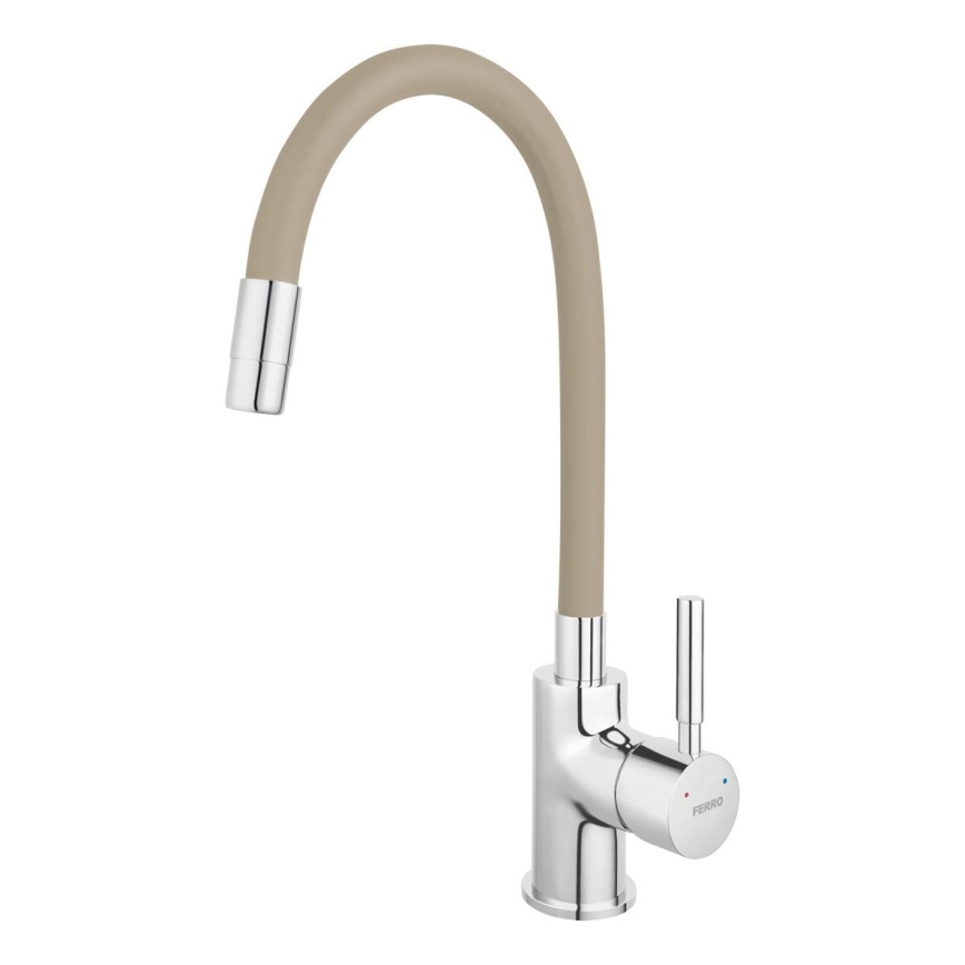 Novaservis - Vaskkran med flexibel arm skinande krom/beige