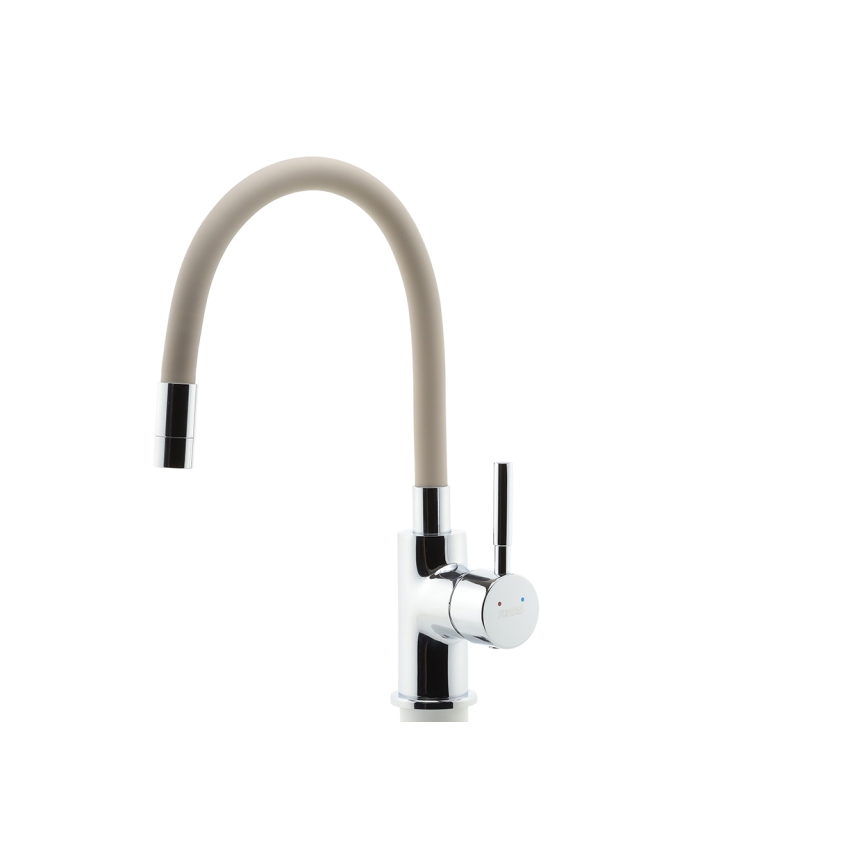 Novaservis - Vaskkran med flexibel arm skinande krom/beige