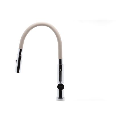 Novaservis - Vaskkran med flexibel arm skinande krom/beige