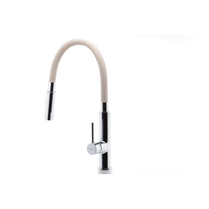 Novaservis - Vaskkran med flexibel arm skinande krom/beige