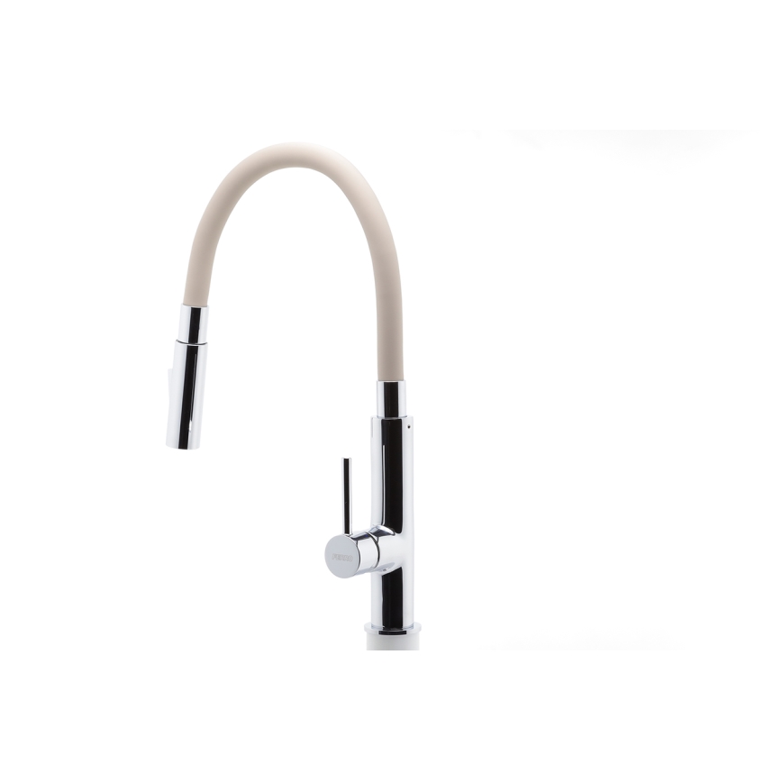 Novaservis - Vaskkran med flexibel arm skinande krom/beige