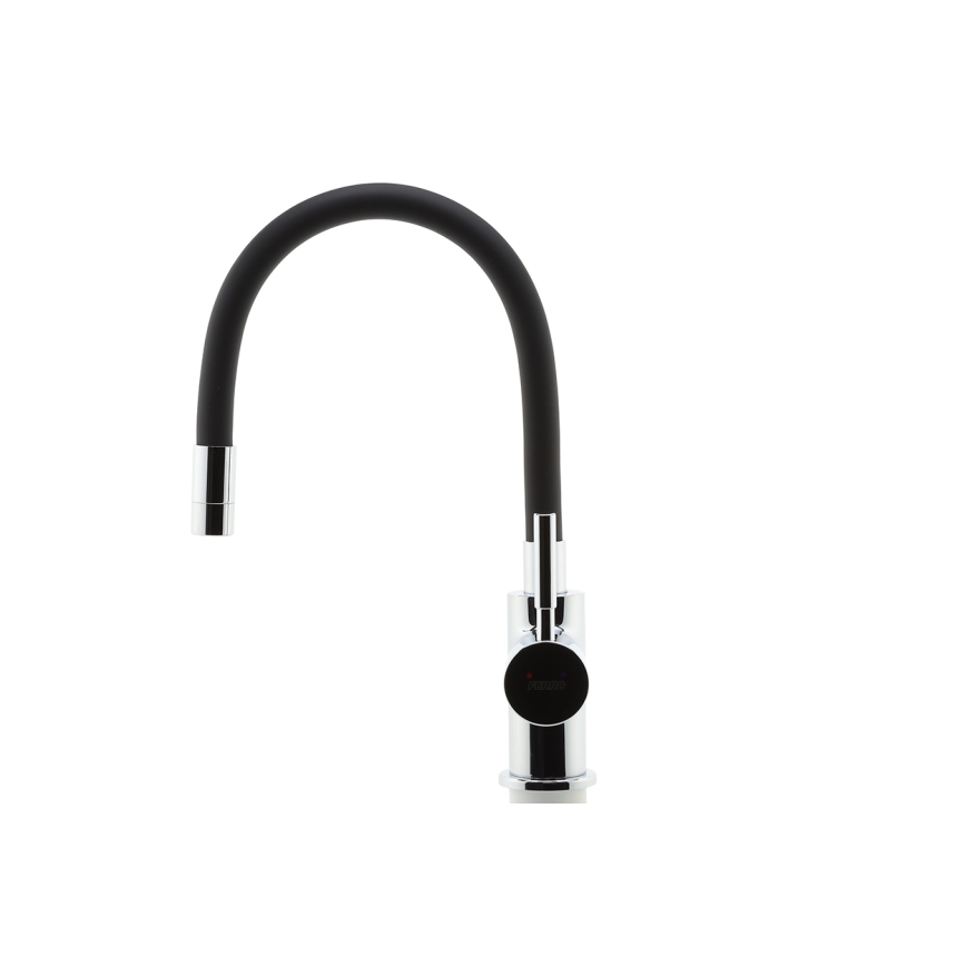 Novaservis - Vaskkran med flexibel arm skinande krom/matt svart