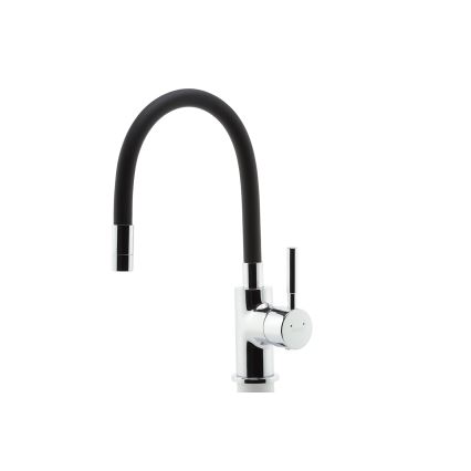 Novaservis - Vaskkran med flexibel arm skinande krom/matt svart