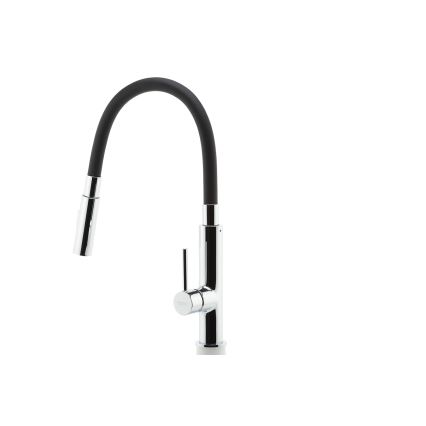 Novaservis - Vaskkran med flexibel arm skinande krom/svart