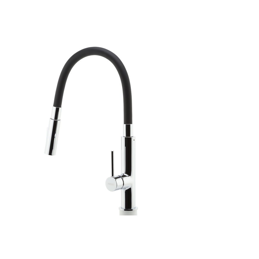 Novaservis - Vaskkran med flexibel arm skinande krom/svart