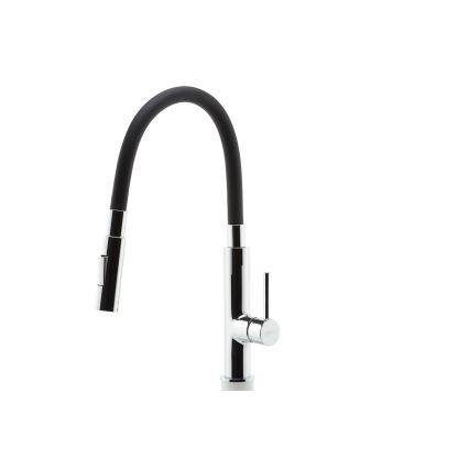 Novaservis - Vaskkran med flexibel arm skinande krom/svart