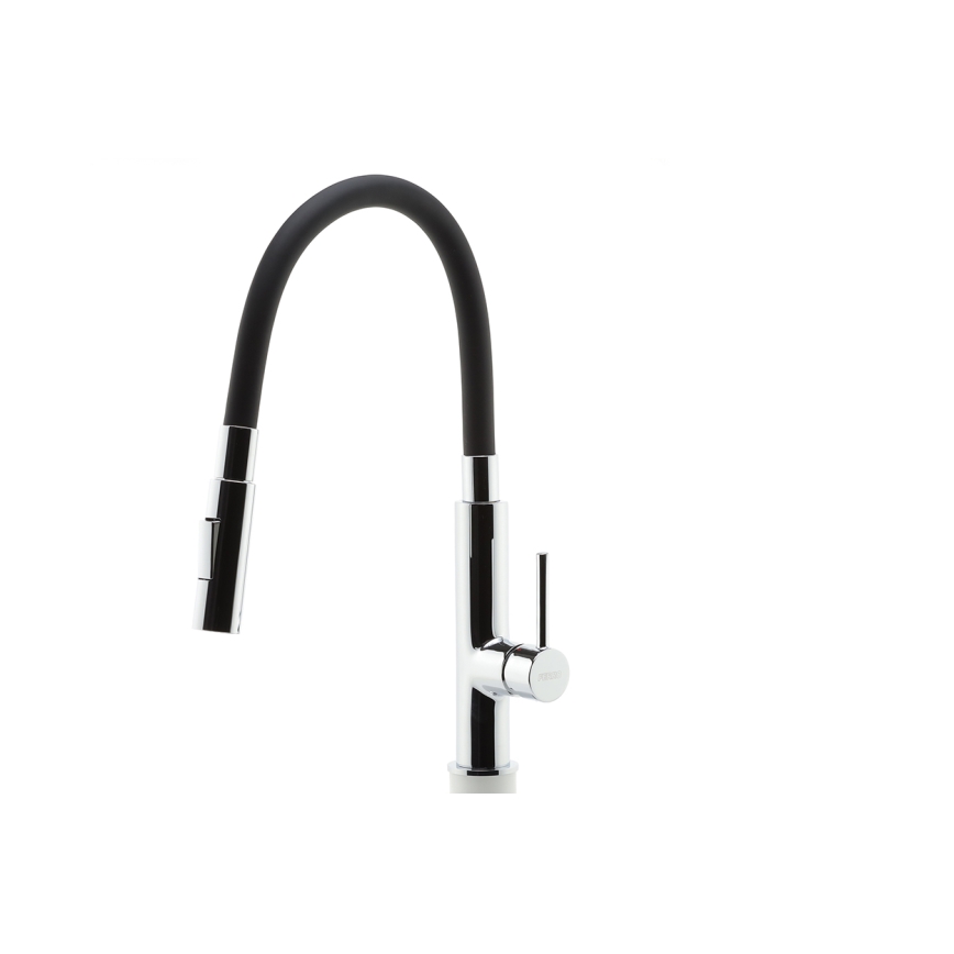 Novaservis - Vaskkran med flexibel arm skinande krom/svart