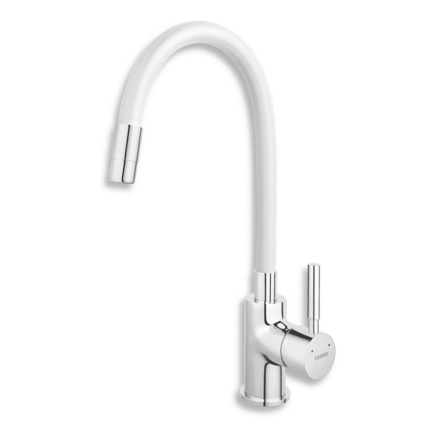Novaservis - Vaskkran med flexibel arm skinande krom/vit