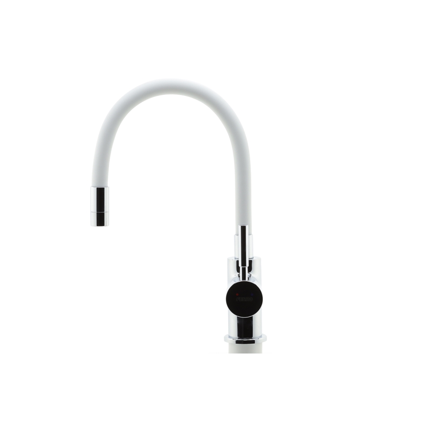 Novaservis - Vaskkran med flexibel arm skinande krom/vit