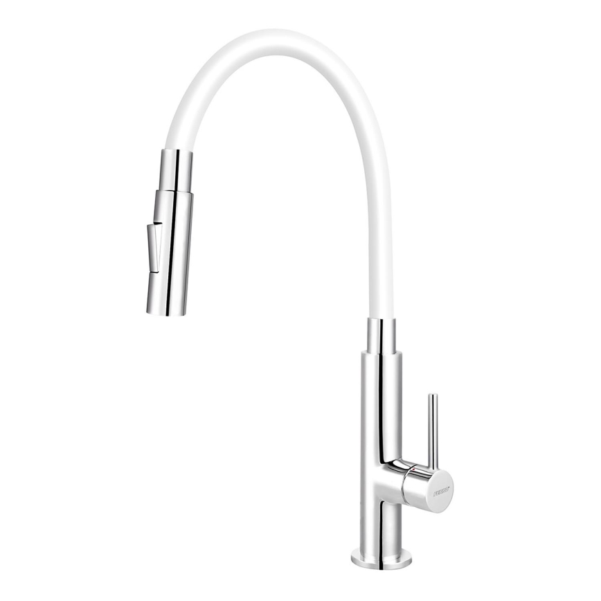Novaservis - Vaskkran med flexibel arm skinande krom/vit