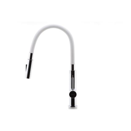 Novaservis - Vaskkran med flexibel arm skinande krom/vit