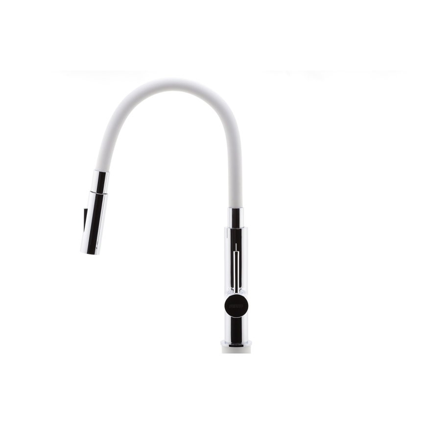 Novaservis - Vaskkran med flexibel arm skinande krom/vit