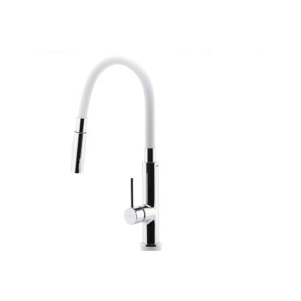 Novaservis - Vaskkran med flexibel arm skinande krom/vit