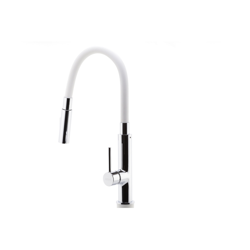 Novaservis - Vaskkran med flexibel arm skinande krom/vit
