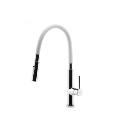 Novaservis - Vaskkran med flexibel arm skinande krom/vit