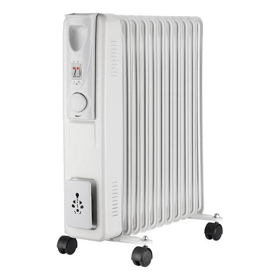 Oljeradiator med 11 lameller 1000/1500/2500W/230V