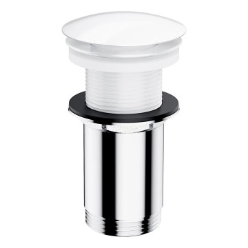 OMNIRES A716BP - Tvättställsventil CLICK-CLACK Ø 6,6 cm blank vit