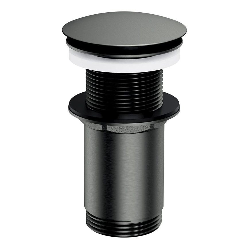 OMNIRES A716GR - Tvättställsavlopp CLICK-CLACK diameter 6,6 cm borstad grafit