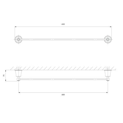 OMNIRES AL53216CR - Handdukshängare för vägg ART LINE 65 cm skinande krom